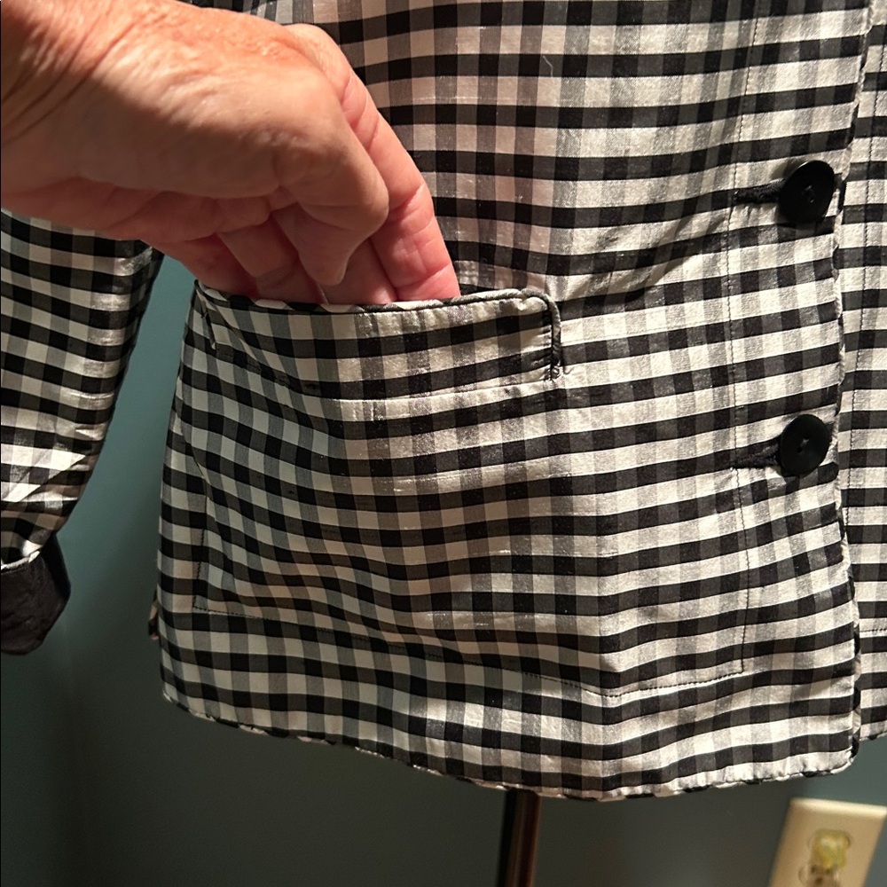 Harris Wallace Black Silk Reversible Jacket Size 8P - Picture 7 of 16